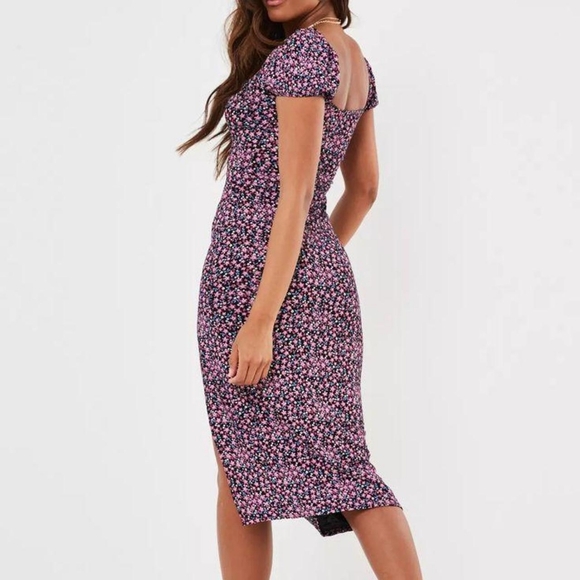 Side Split Milkmaid Midi Dress - Picture 3 of 5